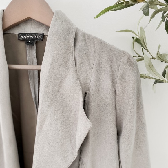 Faux Suede Grey Blazer - Picture 2 of 5